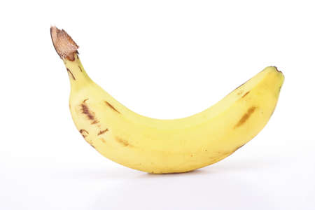 Ripe banana on whiteの写真素材