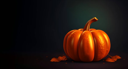 Halloween pumpkin. Close up view of pumpkin at black background. Selective focus. Generative AIの素材