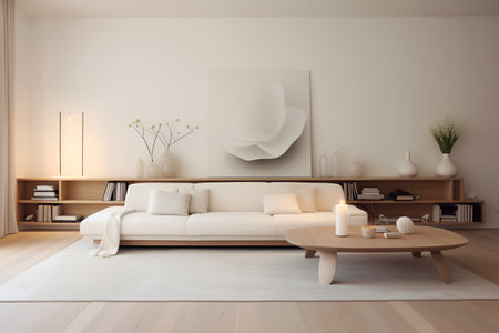 Room design in modern style, in bright colors. AI generationの素材