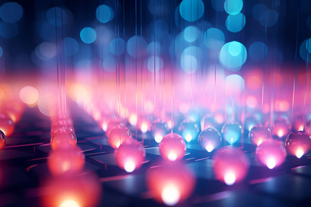 Soft focus LED background. AI generationの素材