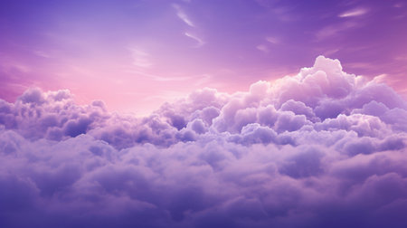 Purple abstract colorful pastel tone sunrise sky cloud background with glowing light for design concept. AI Generationの素材