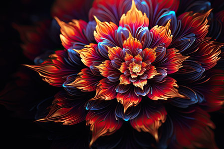 Colorful fractal, abstract, background flower. AI generationの素材