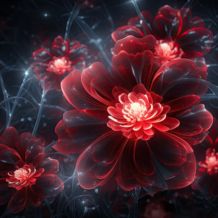 Colorful fractal, abstract, background flower. AI generationの素材