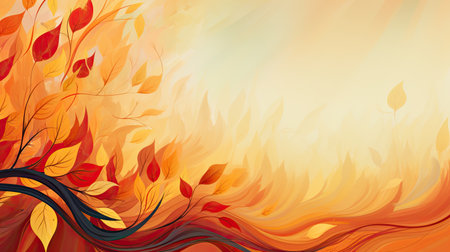 Autumn background from yellow leaves, abstract, fractal style.の素材