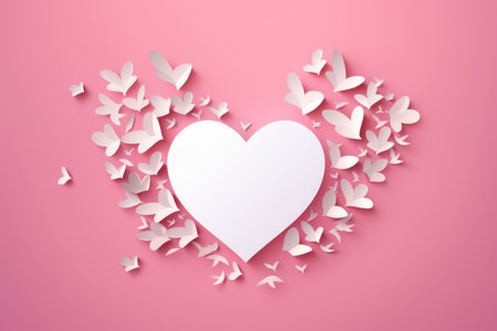 Minimal background, mock up with podium for product display,Abstract white geometry shape background minimalist Valentine's day pink background,Abstract mock up backgroundup 3D rendering.の素材