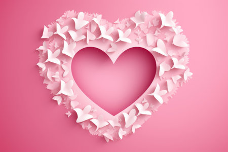 Minimal background, mock up with podium for product display,Abstract white geometry shape background minimalist Valentine's day pink background,Abstract mock up backgroundup 3D rendering.の素材