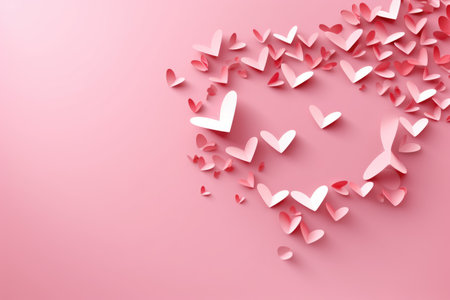 Minimal background, mock up with podium for product display,Abstract white geometry shape background minimalist Valentine's day pink background,Abstract mock up backgroundup 3D rendering.の素材