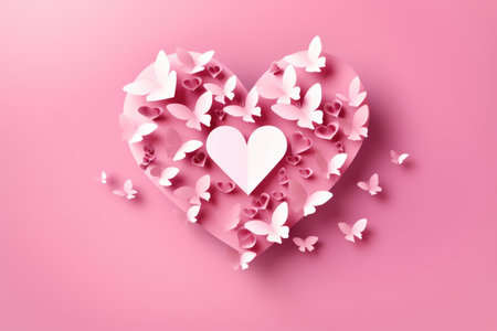 Minimal background, mock up with podium for product display,Abstract white geometry shape background minimalist Valentine's day pink background,Abstract mock up backgroundup 3D rendering.の素材