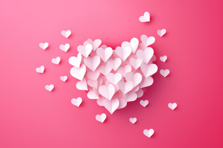 Minimal background, mock up with podium for product display,Abstract white geometry shape background minimalist Valentine's day pink background,Abstract mock up backgroundup 3D rendering.の素材