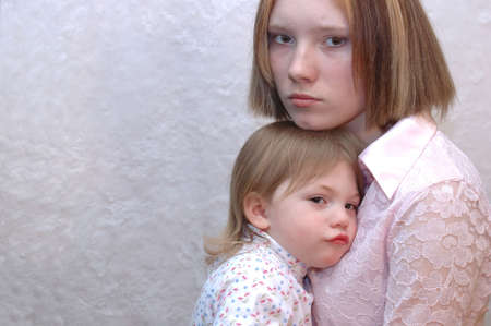 Teenage Mother, Parent,  actually Sistersの写真素材