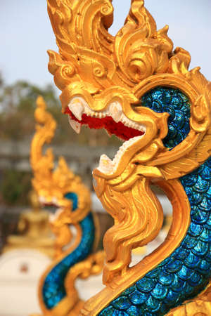 Head of Great Naga statue in Thailandの写真素材