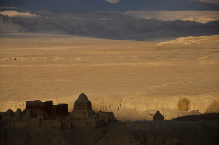 Old buildings structure in the desertの写真素材