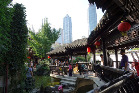 Tourists at a templeのeditorial素材