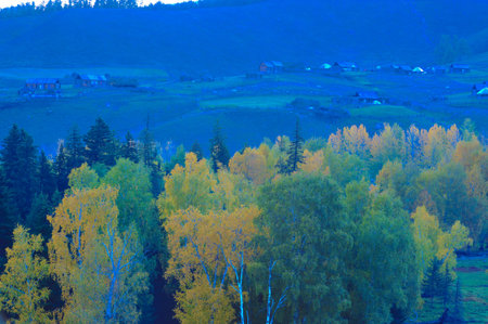 Baihaba Village, Xinjiangの写真素材