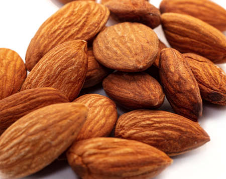Almonds isolated on white background.の写真素材