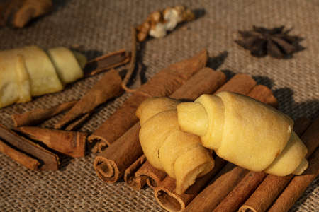 Mutaki oriental sweets on a wooden board.の写真素材