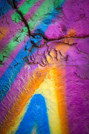 photo flagstone painted with bright colors. closeupの写真素材