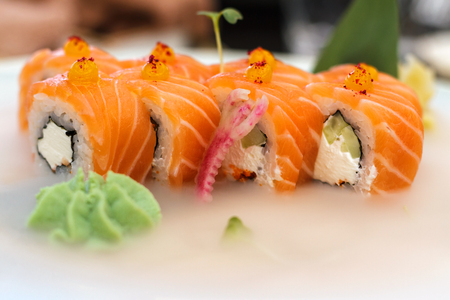 sushi chilled close-upの写真素材