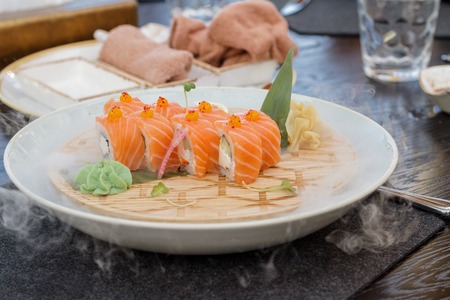 Fresh chilled sushi.の写真素材