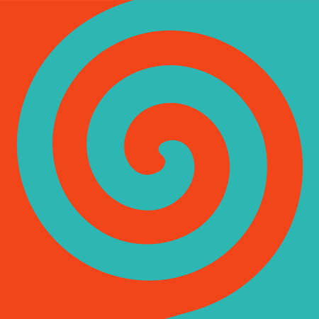 Soft abstract spiral background in 2 colors : Orange and Teal.のイラスト素材
