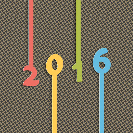 New Year 2016. Text and poligraphy design