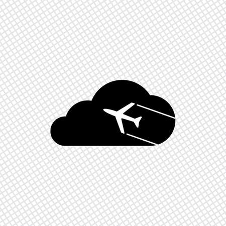 Plane and cloud. Simple icon.のイラスト素材