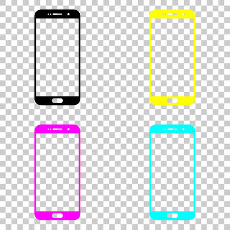 Sellphone icon. Colored set of cmyk icons on transparent background.のイラスト素材