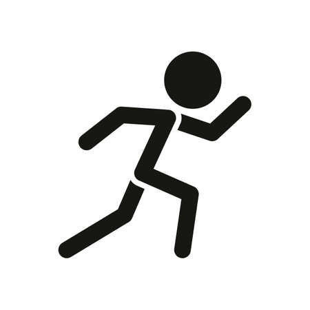 Running man in simple icon on white background.のイラスト素材