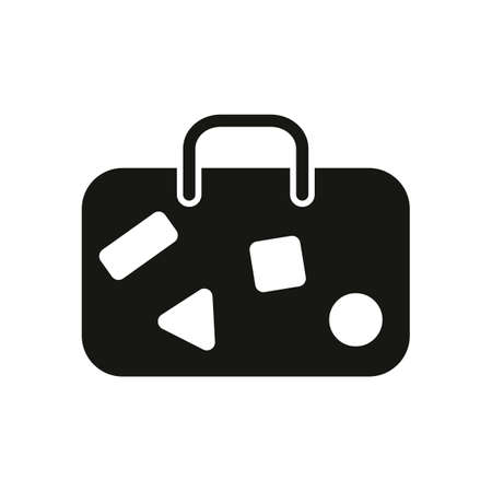 Travelling bag with stickers simple icon.のイラスト素材
