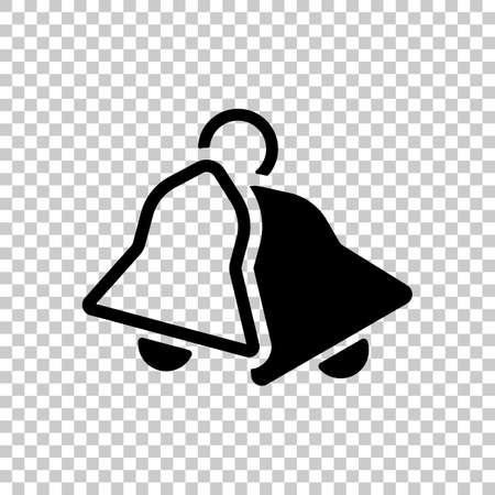 christmas bell. simple silhouette. On transparent background.のイラスト素材