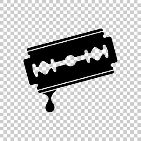Blade with drop of blood simple silhouette. On transparent background.のイラスト素材