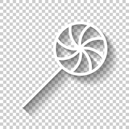 candy icon. White icon with shadow on transparent backgroundのイラスト素材