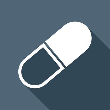 tablet icon. White flat icon with long shadow on backgroundのイラスト素材