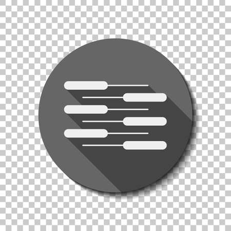 Double piano keyboard icon. Duet. Competition, Vertical view. White flat icon with long shadow in circle on transparent backgroundのイラスト素材