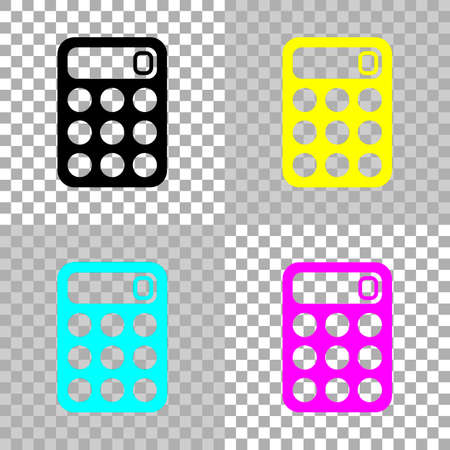 simple calculator icon. Colored set of cmyk icons on transparent backgroundのイラスト素材