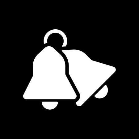 Christmas bell icon on black background.のイラスト素材