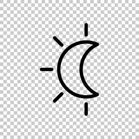 Eclipse. Simple linear icon with thin outline. On transparent background.のイラスト素材