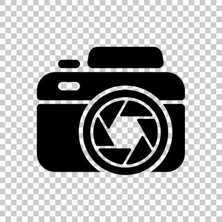 Photo camera with shutter, simple icon. On transparent background.のイラスト素材