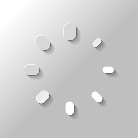 Simple loading symbol. Paper style with shadow on gray backgroundのイラスト素材