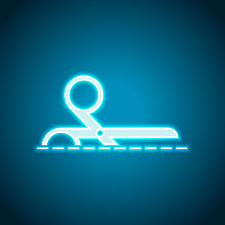 scissors icon. Neon style. Light decoration icon. Bright electric symbol