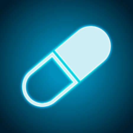 tablet icon. Neon style. Light decoration icon. Bright electric symbolのイラスト素材