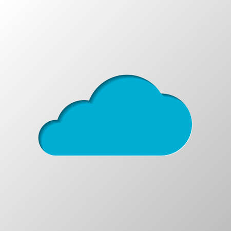 cloud icon. Paper design. Cutted symbol with shadowのイラスト素材