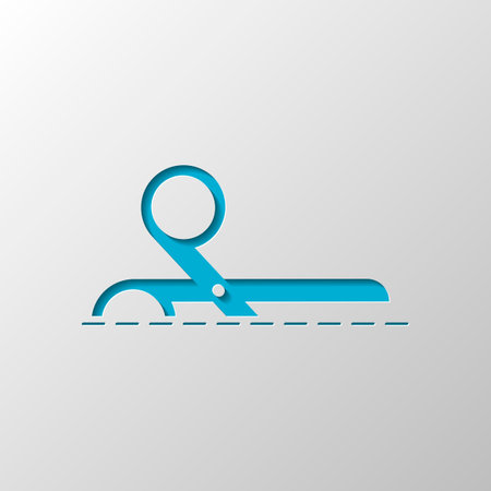 scissors icon. Paper design. Cutted symbol with shadowのイラスト素材