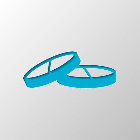 Pills or vitamin. Paper design. Cutted symbol with shadowのイラスト素材