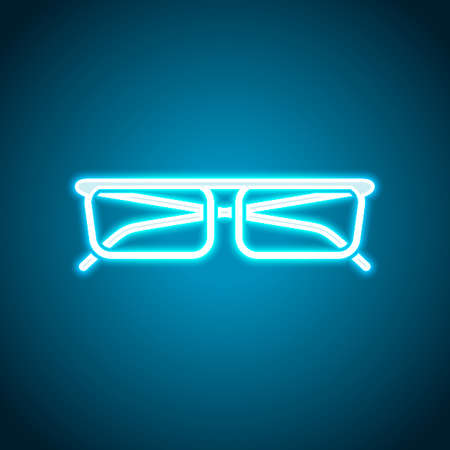 eyeglasses icon. Neon style. Light decoration icon. Bright electric symbolのイラスト素材