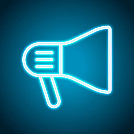 mouthpiece icon. Neon style. Light decoration icon. Bright electric symbolのイラスト素材