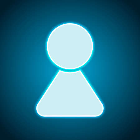 Female symbol. Simple icon of woman. Neon style. Light decoration icon. Bright electric symbolのイラスト素材