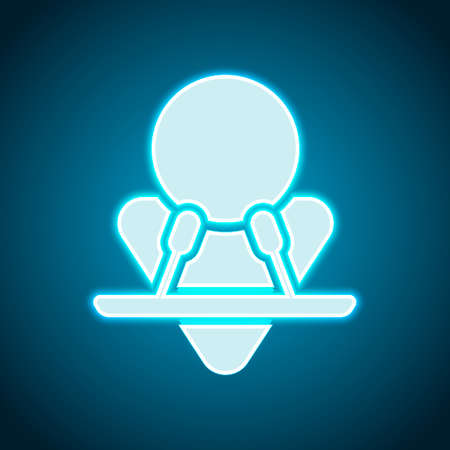 Male speaker icon. Neon style. Light decoration icon. Bright electric symbolのイラスト素材