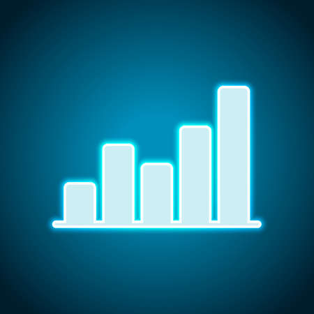 Finance grapgic, grow. Neon style. Light decoration icon. Bright electric symbolのイラスト素材