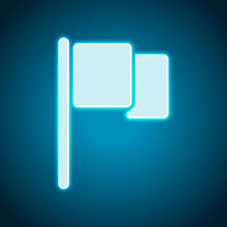 Simple flag icon. Neon style. Light decoration icon. Bright electric symbolのイラスト素材